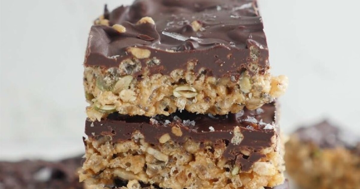 Chocolate-Coated Superfood Rice Crispy Treats