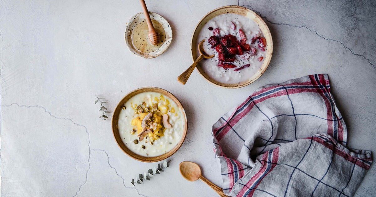 Pineapple Pomegranate Breakfast Rice Pudding