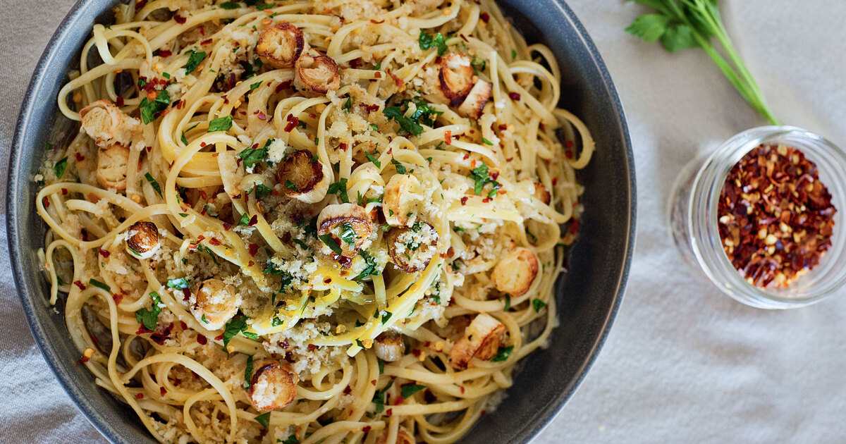 Vegan Scampi in Lemon Garlic White Wine Sauce