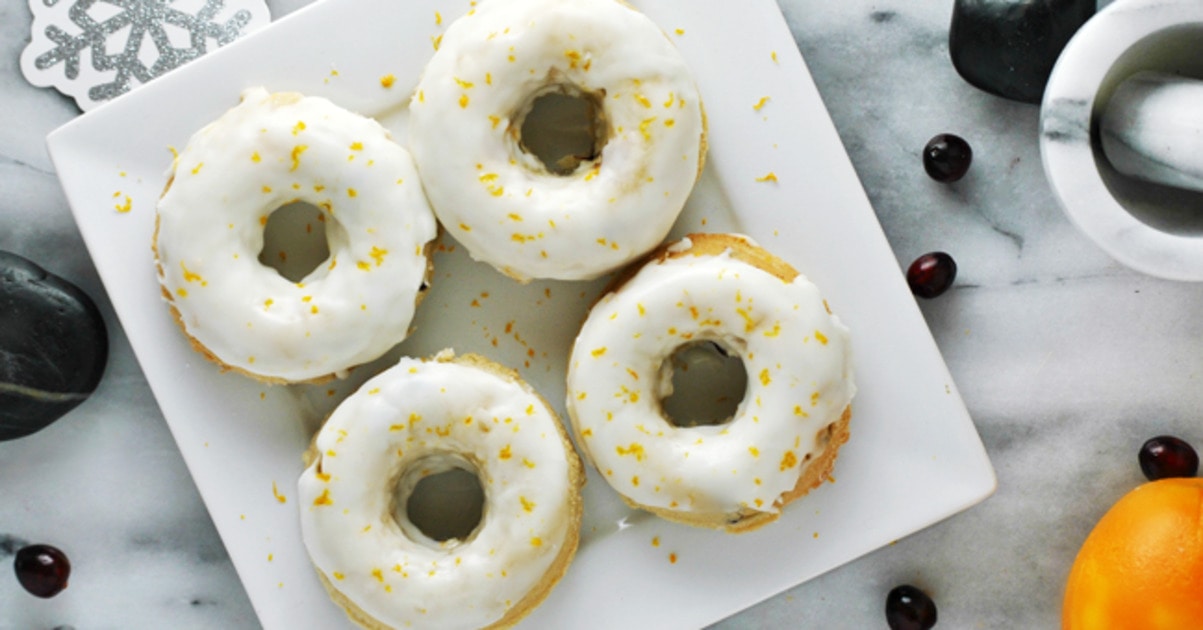 Vegan Baked Cranberry Citrus Doughnuts