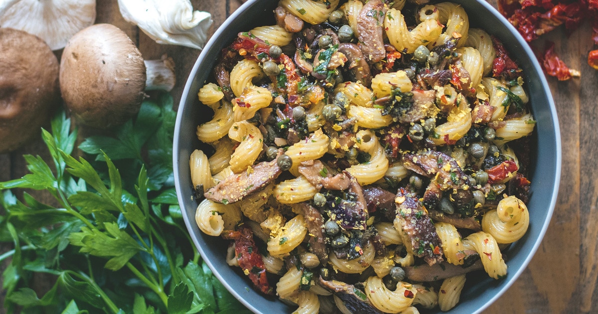 Plant-Based Seafood Pasta in a Tangy Asian-Style Dressing
