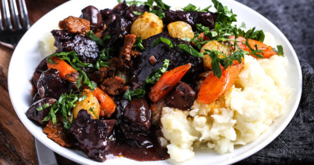 Meaty Vegan Seitan Bourguignon