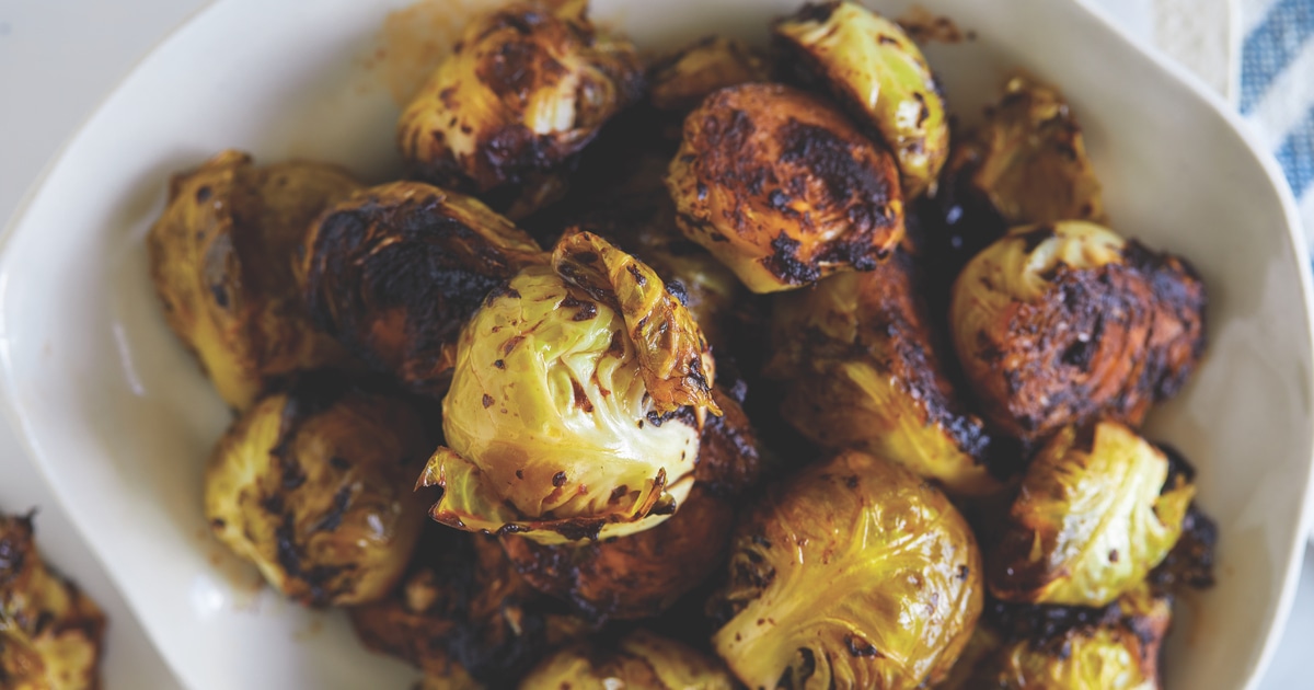 Charred Brussels Sprouts With Black Garlic