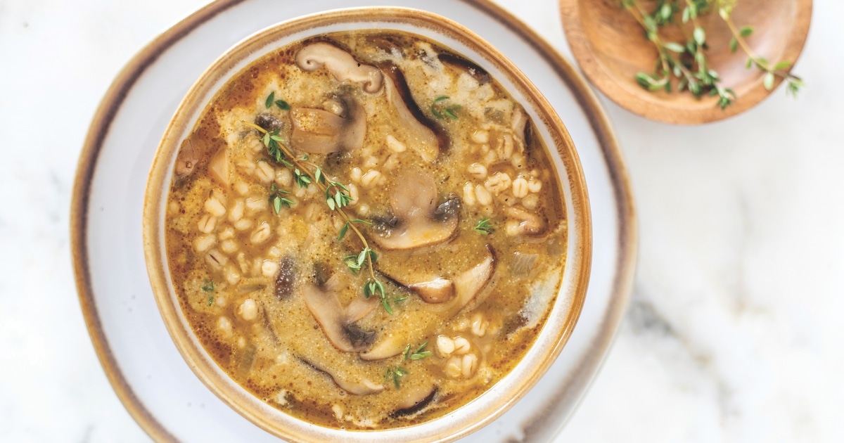 Plant-Based Miso Mushroom and Barley Stew