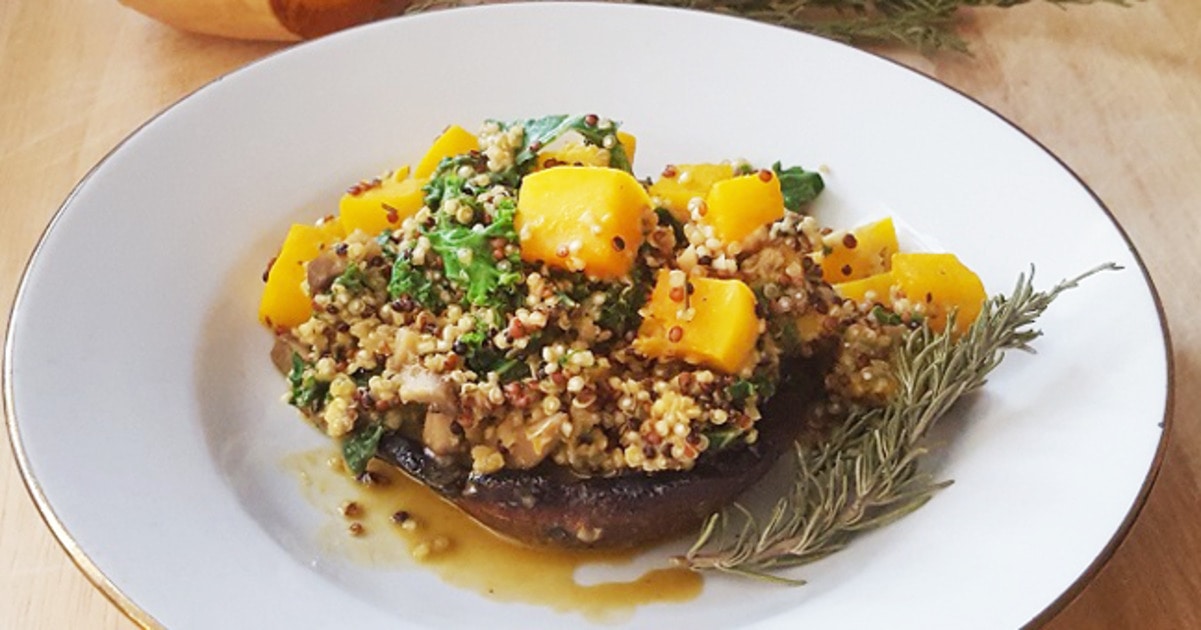 Butternut Squash and Risotto-Stuffed Portabello Mushrooms