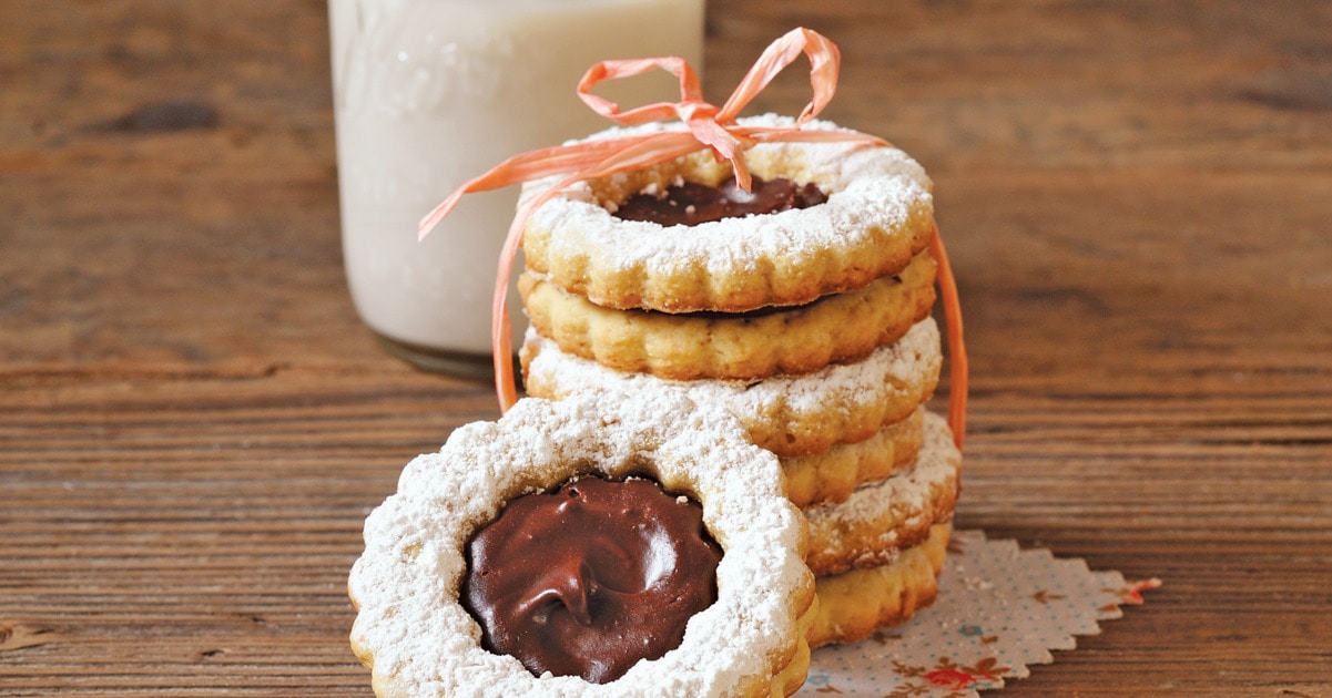 Vegan Orange Chocolate Linzer Cookies